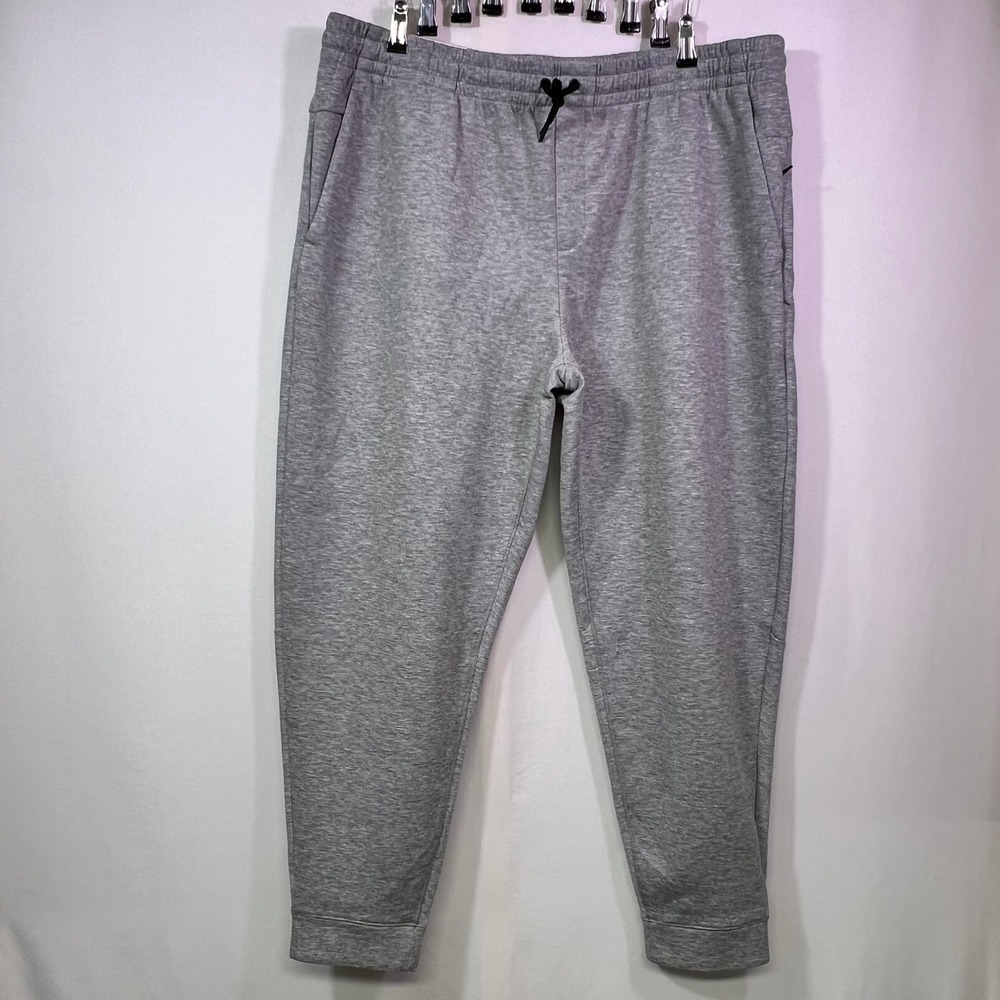 Members Mark Mens Active Jogger Pants XXL Grey Double Knit Stretch Sweatpants